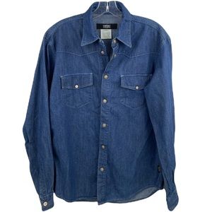 VINTAGE VERSACE JEAN COUTURE ITTIERRE Men’s Denim Jean Shirt Size M